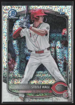 2025 Bowman Draft Steele Hall Chrome Sparkle #BDC-20 1st Cincinnati Reds - Image 1