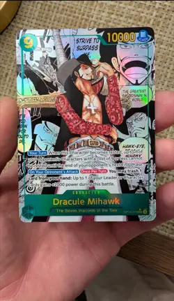 Bandai Dracule Mihawk OP14-119 Secret Rare Foil Manga One Piece CCG 10000 Power - Image 1