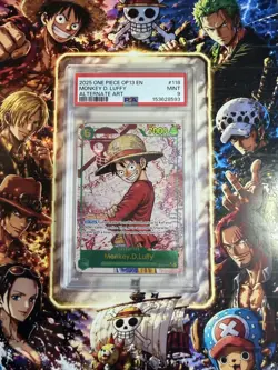 2025 ONE PIECE OP13 CARRYING ON HIS WILL ALT ART MONKEY D. LUFFY #118 PSA 10 - Image 1