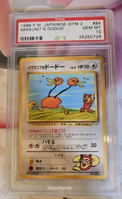 Imakuni’s Doduo #84 PSA 10 GEM MINT Japanese Gym Challenge 1998 Pokemon Vtg - Image 1
