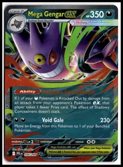 Pokemon Mega Gengar ex PFL EN: Mega Gengar ex 056/094 RR Holo NM TCG - Image 1