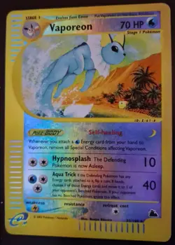 Vintage Pokemon TCG, Rare Reverse Holo Vaporeon 33/144 Skyridge, WOTC 2003 - Image 2