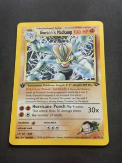 Pokemon Gym Challenge 1st Edition Giovanni’s Machamp 6/132 Holo MP - Image 2