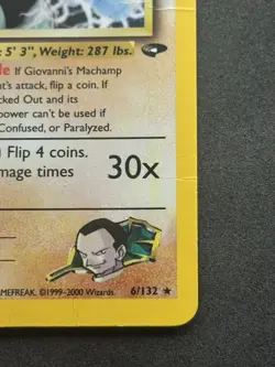 Pokemon Gym Challenge 1st Edition Giovanni’s Machamp 6/132 Holo MP - Image 5