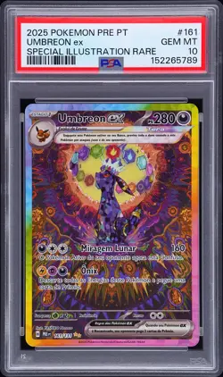 2025 POKEMON PORTUGUESE PRE PT-PRISMATIC EVOLUTIONS #161 UMBREON EX PSA 10 - Image 1