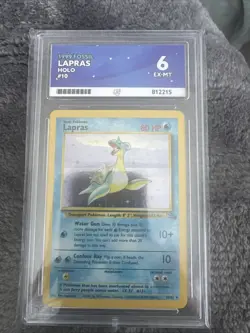 Pokemon TCG Lapras Fossil Holo Card 10/62 Unlimited Rare - Image 1