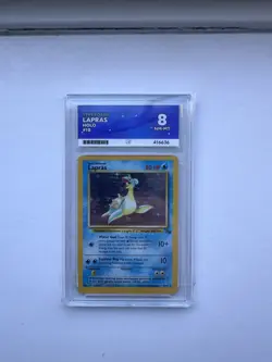 Pokemon TCG Lapras Fossil Holo Unlimited Rare Card 10/62 Ace Grade 8 1999 WOTC - Image 1