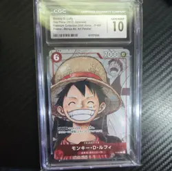 2022 ONE PIECE JAPANESE MANGA ALT ART #P-001 MONKEY D LUFFY CGC 10 GEM MINT - Image 1