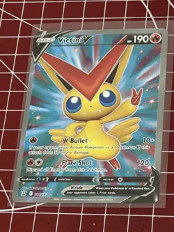 Pokemon TGC Victini V Full Art 144/163 Swsh05: Battle Styles Holo Ultra Rare - Image 3