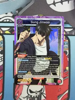 Union Arena UE17BT: SOLO LEVELING Sung Jinwoo UE17BT/SLG-1-021 Super Rare SR - Image 2