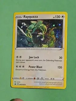 Pokemon Sword & Shield Rayquaza SWSH 029 Promo Card Black Star Holo - Image 3