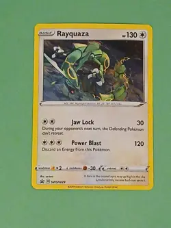Pokemon Sword & Shield Rayquaza SWSH 029 Promo Card Black Star Holo - Image 4