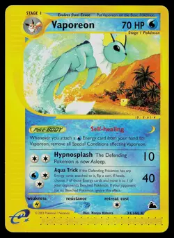Pokemon Card - Vaporeon Skyridge 33/144 Rare - Image 1