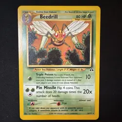 Pokemon Beedrill 2001 18/75 80 HP Rare Regular Stage 2 English TCG Card - Image 1