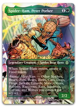 Spider-Ham, Peter Porker (Borderless) #201 (Foil) (NM) Spider-Man SPM Magic MTG - Image 1