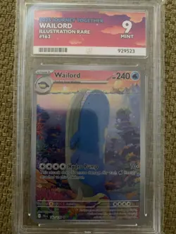 Pokemon TCG Wailord Illustration Rare Journey Together 162/159 ACE 9 - Image 1