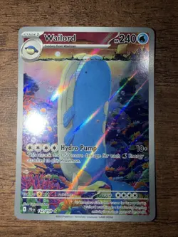 Pokemon TCG Wailord Illustration Rare Card Journey Together 162/159 - Image 1
