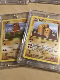 Pokemon Custom 1st Edition FANART 1999 Dugtrio Diglett Base x2 - Image 1