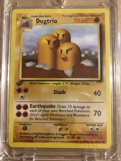 Pokemon Custom 1st Edition FANART 1999 Dugtrio Diglett Base x2 - Image 4