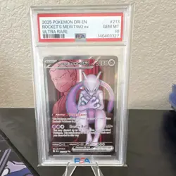 Pokemon TCG Team Rocket's Mewtwo ex Ultra Rare Holo Sv10 213/182 PSA 10 280 HP - Image 1