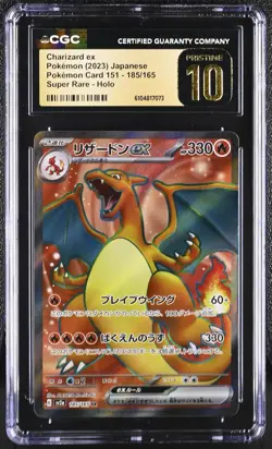 🎰👀 Charizard EX 185/165 CGC 10 Pristine Super Rare Holo Pokemon Japanese - Image 1
