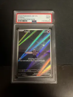 Cleffa Pokemon TCG Full Art Illustration Rare Holo Obsidian Flames 202/197 PSA 9 - Image 1