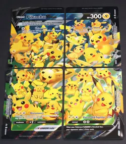 Pikachu V-Union SwSH Black Star PROMO Set of 4 NM Pokemon Celebrations - Image 1