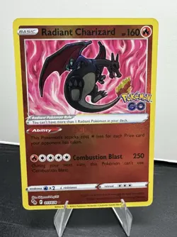 Pokemon TCG Radiant Charizard Radiant Rare Holo Pokemon GO 160 HP 011/078 EN - Image 1