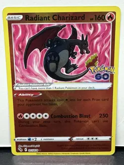 Pokemon TCG Radiant Charizard Radiant Rare Holo Pokemon GO 160 HP 011/078 EN - Image 2
