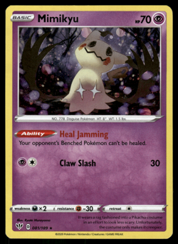 Pokemon TCG - Darkness Ablaze - Mimikyu 081/189 Cosmos Holo - DMG - Image 1