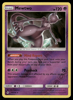 Pokemon TCG - Unbroken Bonds - Mewtwo 75/214 Reverse Holo - P - Image 1
