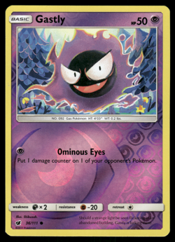 Pokemon TCG - Crimson Invasion - Gastly 36/111 Reverse Holo - P - Image 1