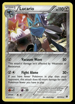 Pokemon TCG - Fates Collide - Lucario 63/124 Holo - P - Image 1