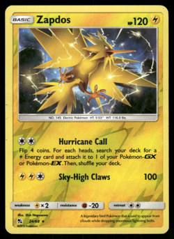 Pokemon TCG - Hidden Fates - Zapdos 24/68 Reverse Holo - P - Image 1