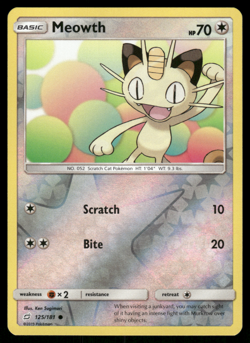 Pokemon TCG - Team Up - Meowth 125/181 Reverse Holo - P - Image 1