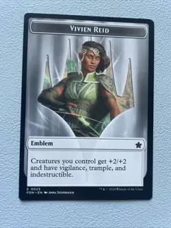 Emblem - Vivien Reid 25 // 19 MTG NM Foundations - Image 1