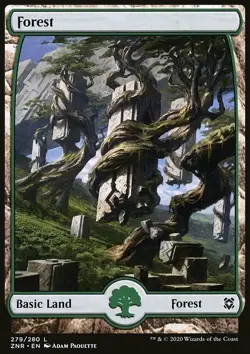 Magic the Gathering MTG Forest (279) Zendikar Rising LP - Image 1