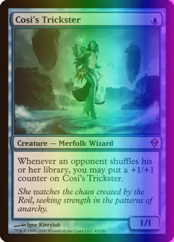 MTG Magic the Gathering Cosi's Trickster (45/280) Zendikar LP FOIL - Image 1