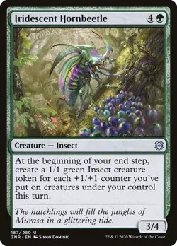 MTG Magic the Gathering Iridescent Hornbeetle (187/493) Zendikar Rising LP - Image 1