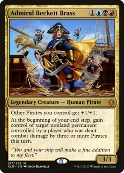 MTG Magic the Gathering Admiral Beckett Brass (217/317) Ixalan LP - Image 1