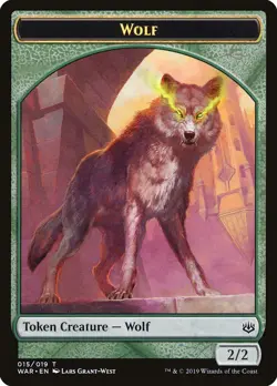 MTG Magic the Gathering Token - Wolf (15/330) War of the Spark NM - Image 1
