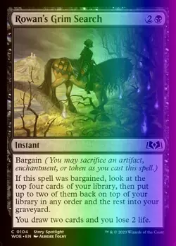 MTG Magic the Gathering Rowan's Grim Search (104/515) Wilds of Eldraine LP FOIL - Image 1