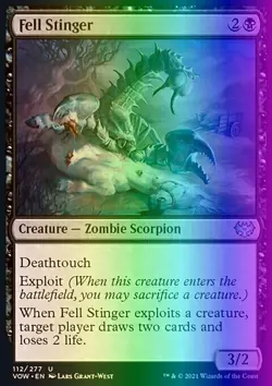 MTG Magic the Gathering Fell Stinger (112/596) Innistrad Crimson Vow LP FOIL - Image 1