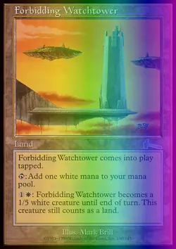 MTG Magic the Gathering Forbidding Watchtower (140/143) Urza's Legacy LP FOIL - Image 1