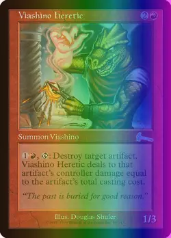 MTG Magic the Gathering Viashino Heretic (95/143) Urza's Legacy HP FOIL - Image 1