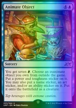 MTG Magic the Gathering Animate Object (33/689) Unfinity NM FOIL - Image 1