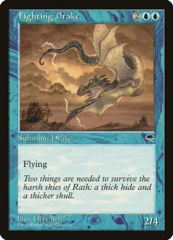 MTG Magic the Gathering Fighting Drake (63/350) Tempest MP - Image 1