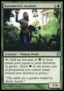 Magic the Gathering MTG Karametra's Acolyte (160) Theros LP - Image 1