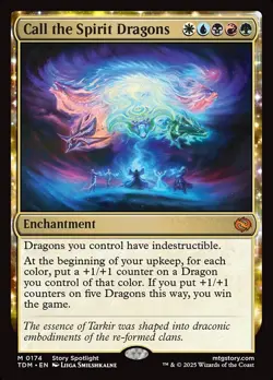 MTG Magic the Gathering Call the Spirit Dragons (174/471) Tarkir Dragonstorm LP - Image 1
