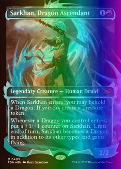 MTG Sarkhan, Dragon Ascendant (403/485) Tarkir Dragonstorm LP FOIL - Image 1